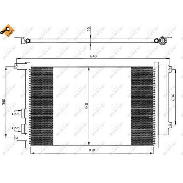 Kondensator NRF 35499 EASY FIT R134a Aluminium 515mm - 1 Stück