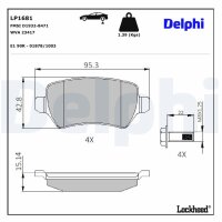 DELPHI LP1681 Bremsbelagsatz, Scheibenbremse