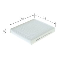 Innenraum-Pollenfilter Bosch 1987432113 235x210x35mm - 1 Stück