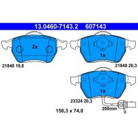 ATE 13.0460-7143.2 Bremsbelagsatz, Scheibenbremse