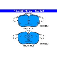 ATE 13.0460-7172.2 Bremsbelagsatz, Scheibenbremse