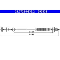 ATE 24.3728-0832.2 Seilzug, Kupplungsbetätigung