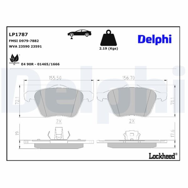 DELPHI LP1787 Bremsbelagsatz, Scheibenbremse