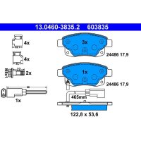 ATE 13.0460-3835.2 Bremsbelagsatz, Scheibenbremse