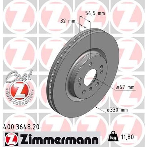 ZIMMERMANN 400.3648.20 Bremsscheibe