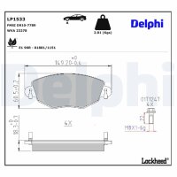 DELPHI LP1533 Bremsbelagsatz, Scheibenbremse