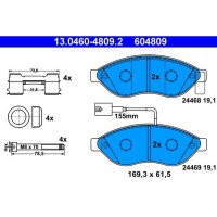 ATE 13.0460-4809.2 Bremsbelagsatz, Scheibenbremse