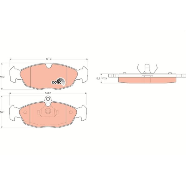 TRW GDB1040 Bremsbelagsatz, Scheibenbremse