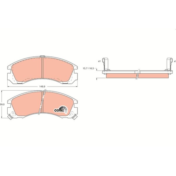 TRW GDB1126 Bremsbelagsatz, Scheibenbremse