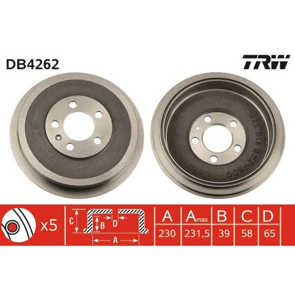 TRW DB4262 Bremstrommel