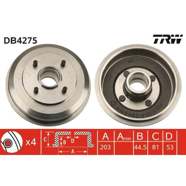 TRW DB4275 Bremstrommel