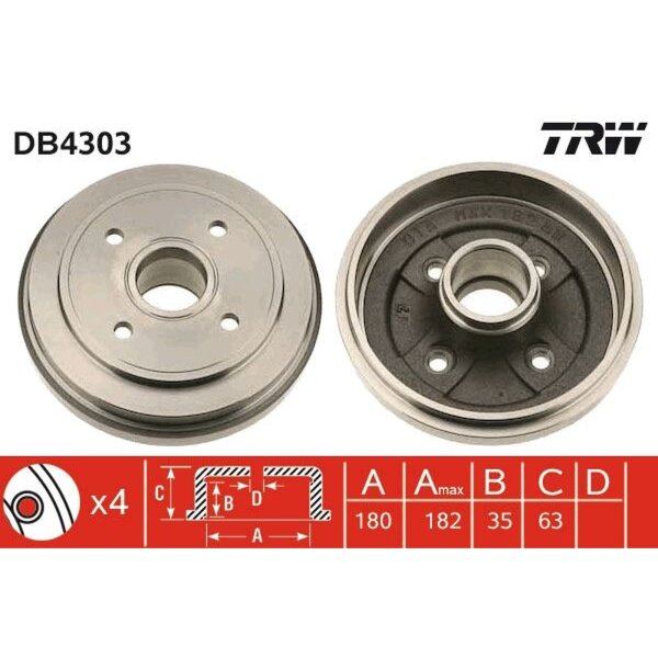TRW DB4303 Bremstrommel