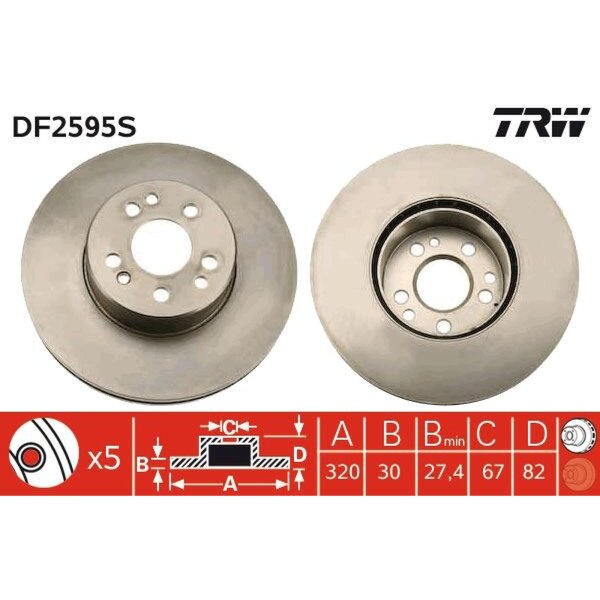 TRW DF2595S Bremsscheibe