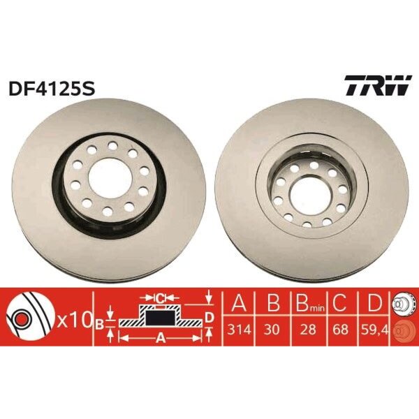 TRW DF4125S Bremsscheibe