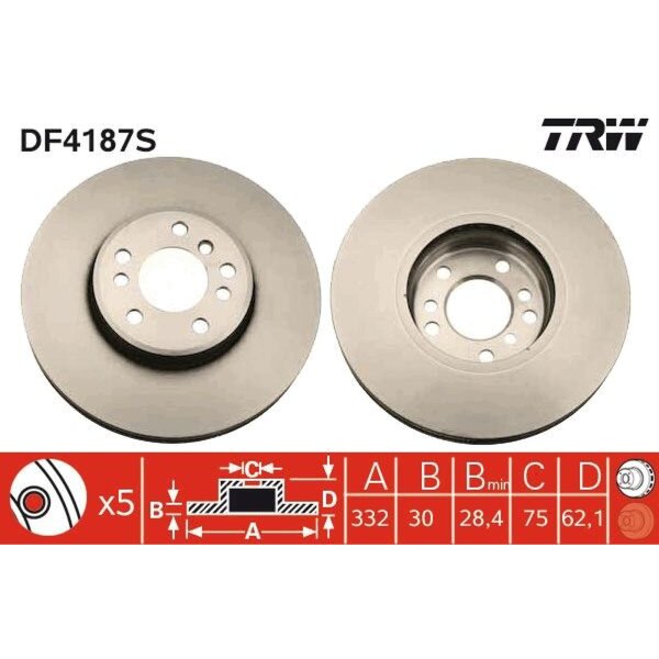 TRW DF4187S Bremsscheibe