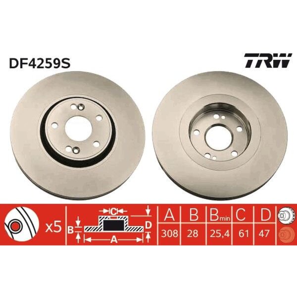 TRW DF4259S Bremsscheibe