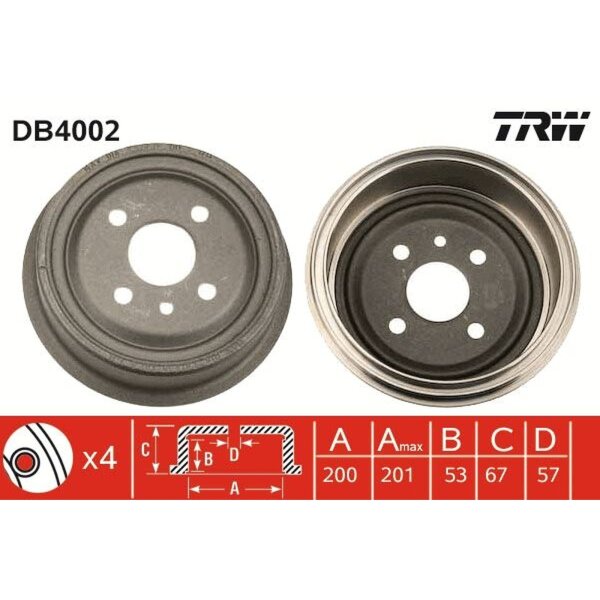 TRW DB4002 Bremstrommel