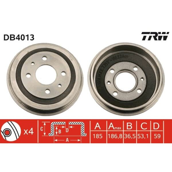 TRW DB4013 Bremstrommel