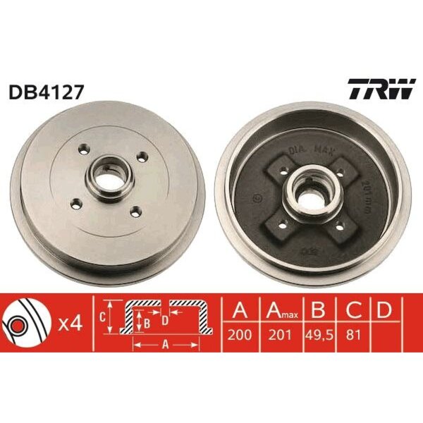 TRW DB4127 Bremstrommel
