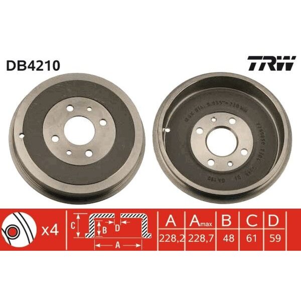 TRW DB4210 Bremstrommel