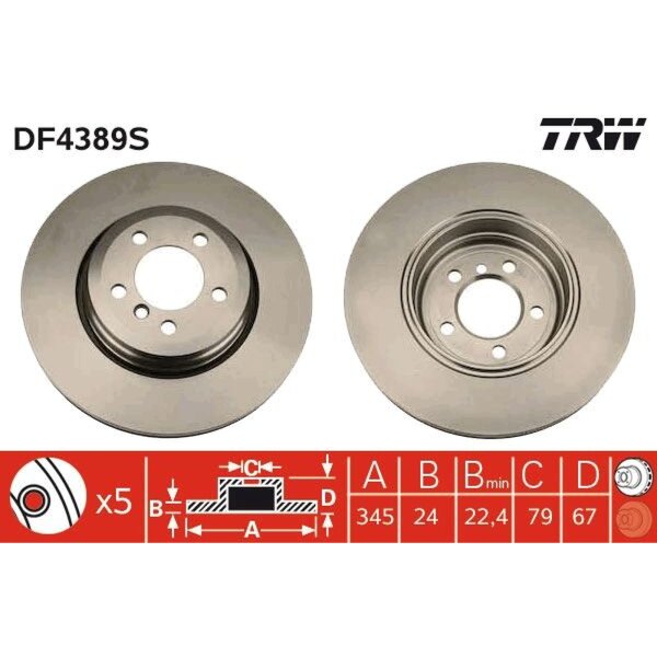 TRW DF4389S Bremsscheibe