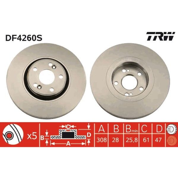 TRW DF4260S Bremsscheibe