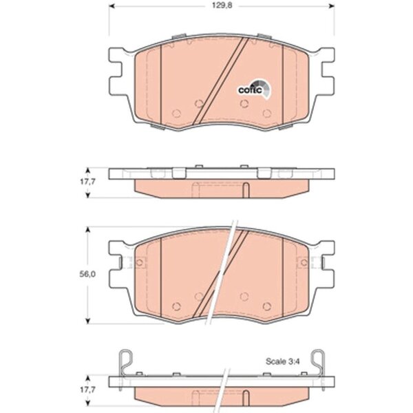 TRW GDB3420 Bremsbelagsatz, Scheibenbremse
