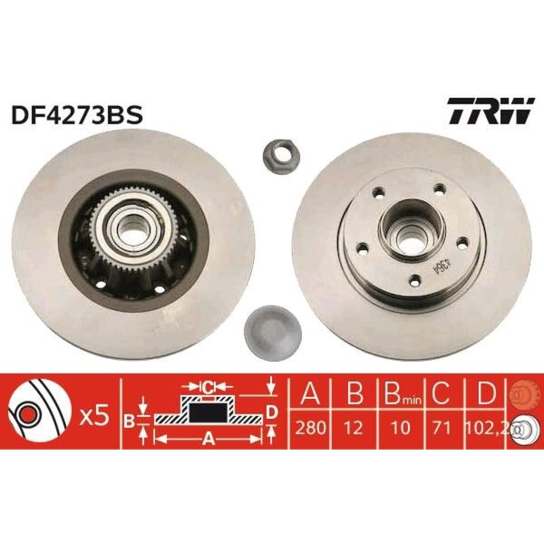 TRW DF4273BS Bremsscheibe