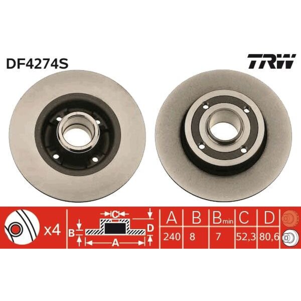 TRW DF4274S Bremsscheibe