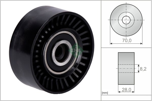 Schaeffler INA 532 0468 10 Umlenk-/Führungsrolle, Keilrippenriemen