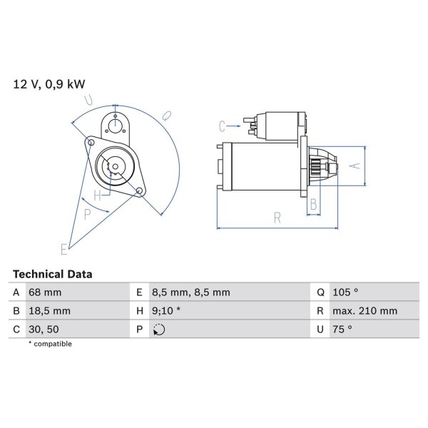 BOSCH 0 986 017 120 Starter