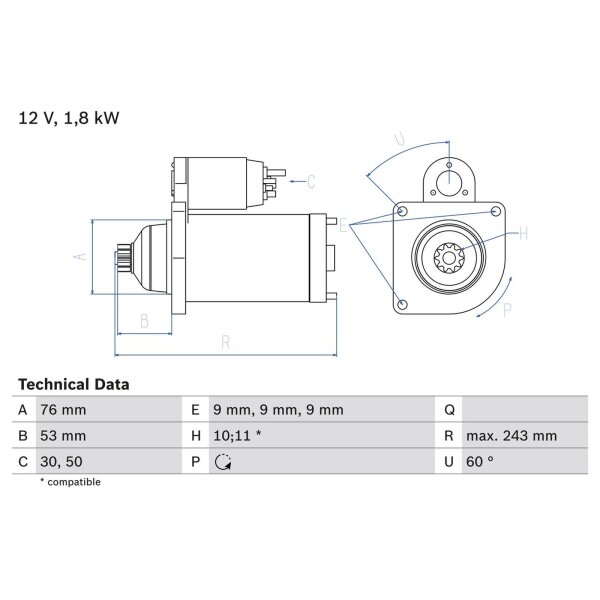 BOSCH 0 986 016 990 Starter