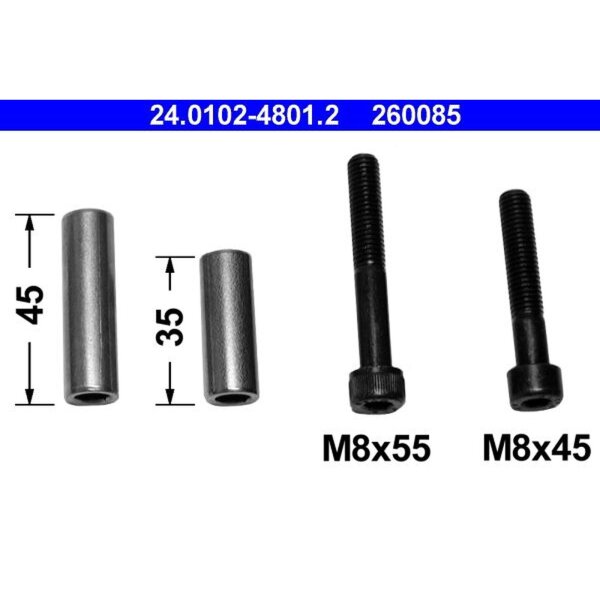 ATE 24.0102-4801.2 Führungshülsensatz, Bremssattel