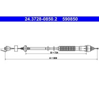 ATE 24.3728-0850.2 Seilzug, Kupplungsbetätigung