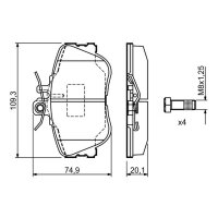 BOSCH 0 986 460 977 Bremsbelagsatz, Scheibenbremse