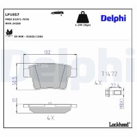 DELPHI LP1957 Bremsbelagsatz, Scheibenbremse