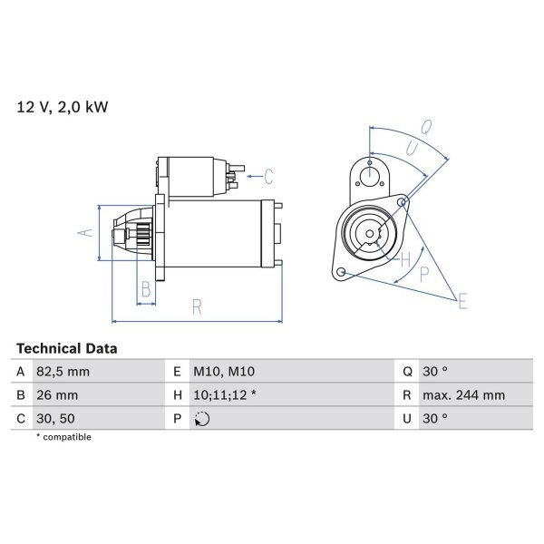 BOSCH 0 986 017 260 Starter