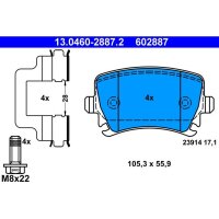 ATE 13.0460-2887.2 Bremsbelagsatz, Scheibenbremse