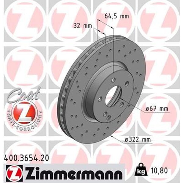 ZIMMERMANN 400.3654.20 Bremsscheibe