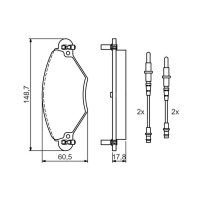 BOSCH 0 986 424 582 Bremsbelagsatz, Scheibenbremse