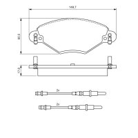 BOSCH 0 986 424 582 Bremsbelagsatz, Scheibenbremse