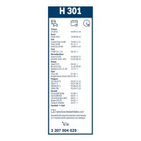 Wischblatt BOSCH 3 397 004 629 Heckscheibe 300mm - 1 Stück