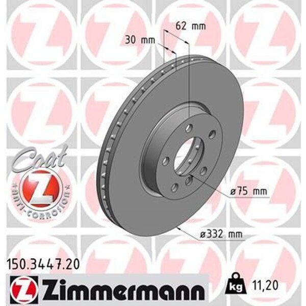 ZIMMERMANN 150.3447.20 Bremsscheibe