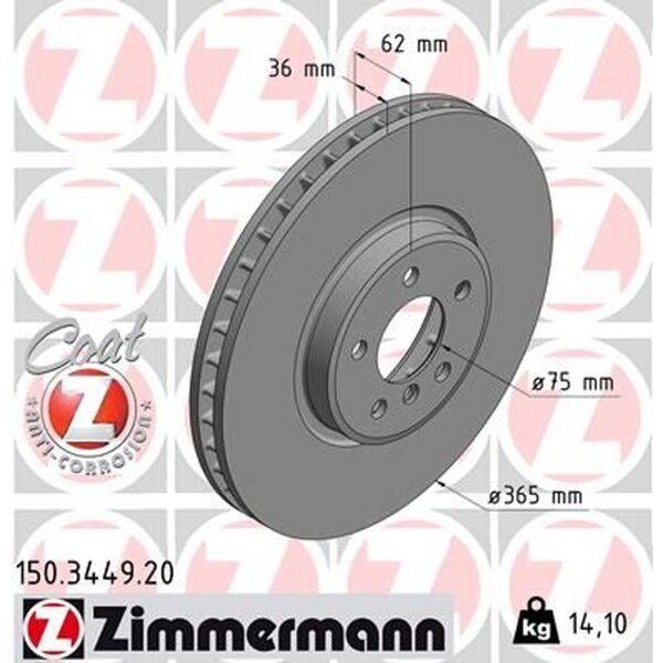 ZIMMERMANN 150.3449.20 Bremsscheibe