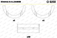 GLYCO H1092/5 0.25mm Kurbelwellenlagerschale