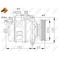 Klimakompressor NRF 32106 Easy Fit 110mm R134a - 1 Stück