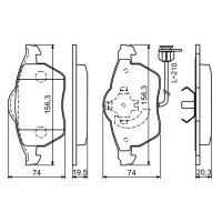BOSCH 0 986 494 050 Bremsbelagsatz, Scheibenbremse