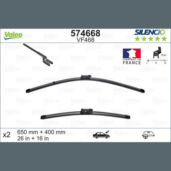 Scheibenwischer Satz VALEO 574668 650/400mm - 1 Set