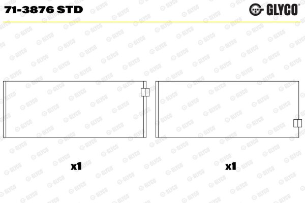 GLYCO 71-3876 STD Pleuellagerschale