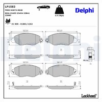 DELPHI LP1583 Bremsbelagsatz, Scheibenbremse